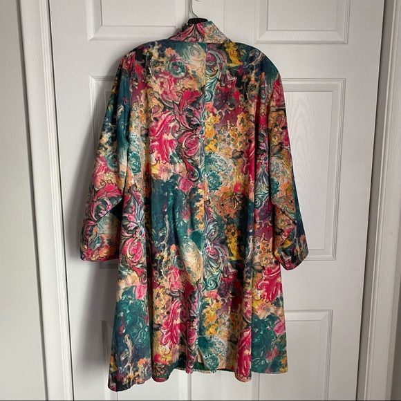 VINTAGE FLORAL FLARE TRENCH-COAT - Picture 9 of 13